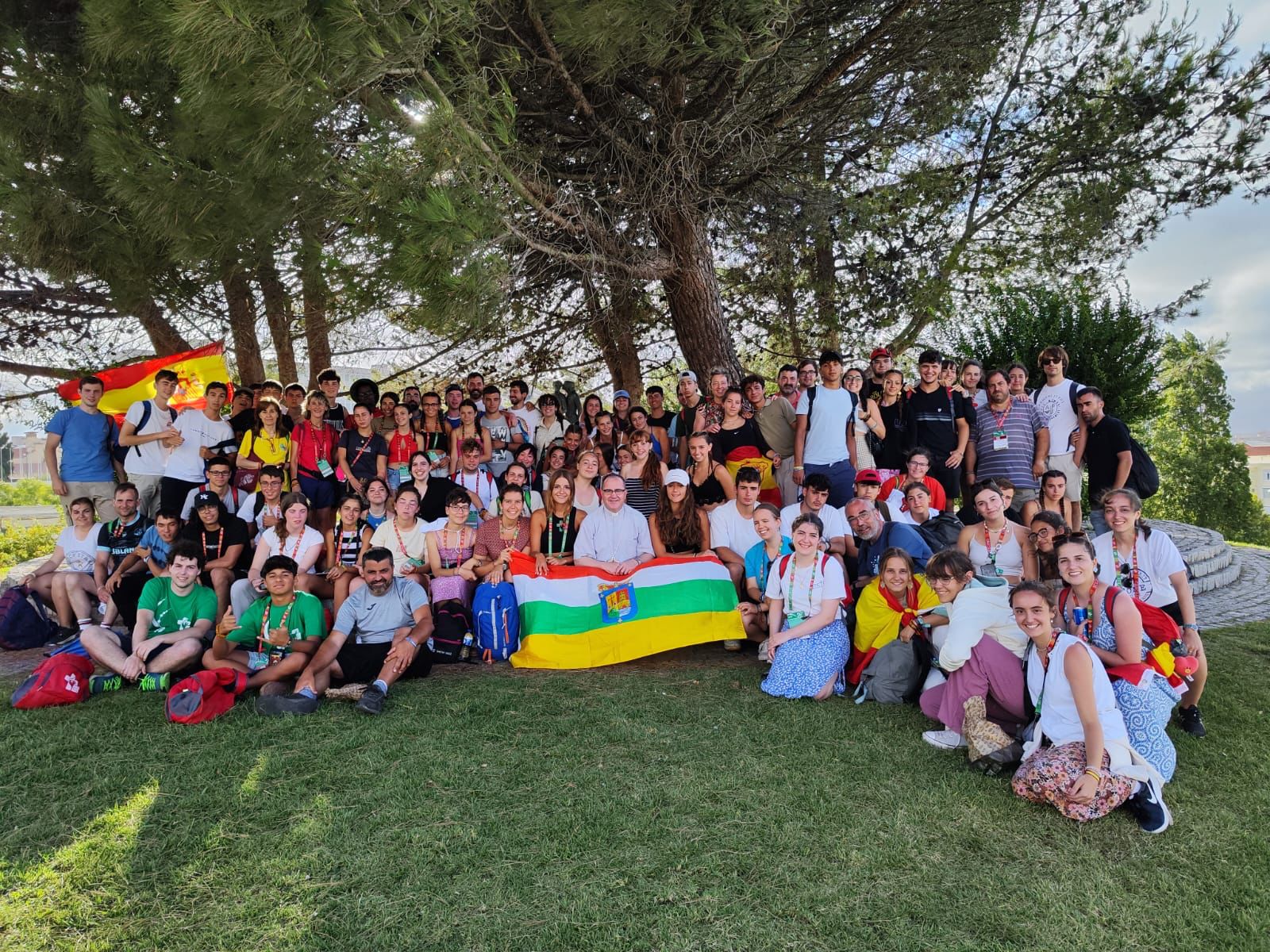 Los jóvenes de la Rioja en la JMJ de Lisboa junto al obispo Santos Montoya