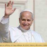 Cartel anunciador de la jornada del obolo donde se ve al Papa León XIV saludando desde el Papa Movil en la plaza de San Pedro